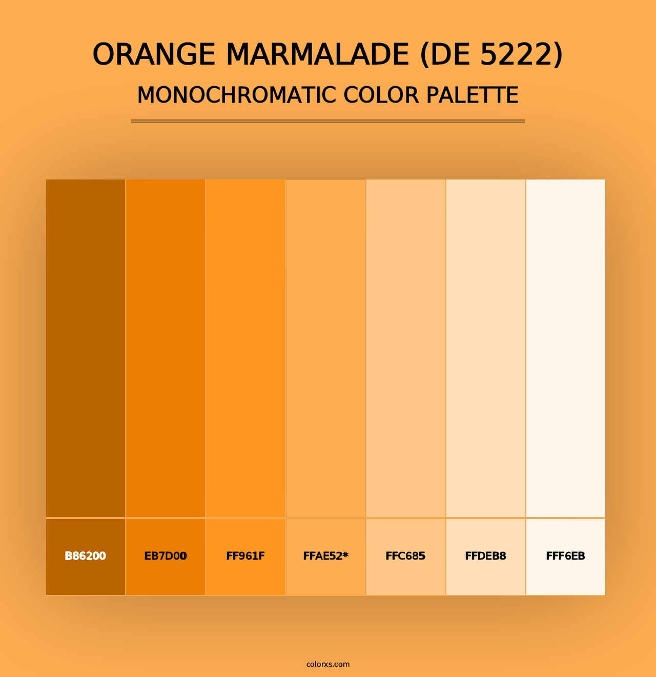 Orange Marmalade (DE 5222) - Monochromatic Color Palette