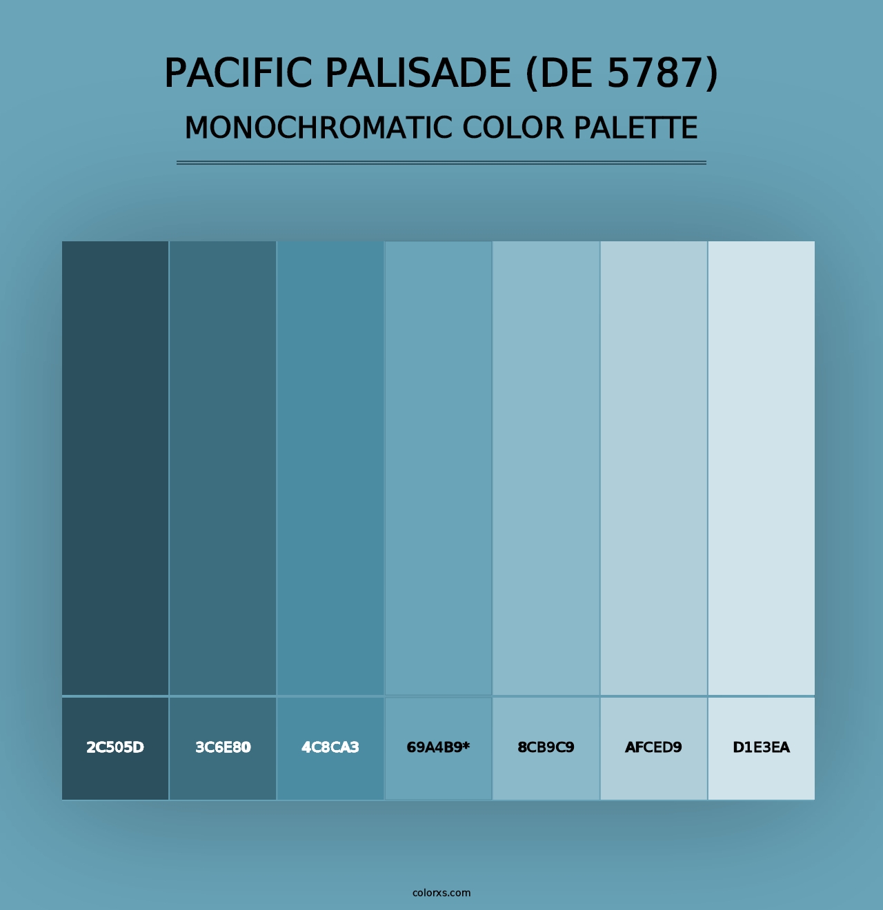 Pacific Palisade (DE 5787) - Monochromatic Color Palette