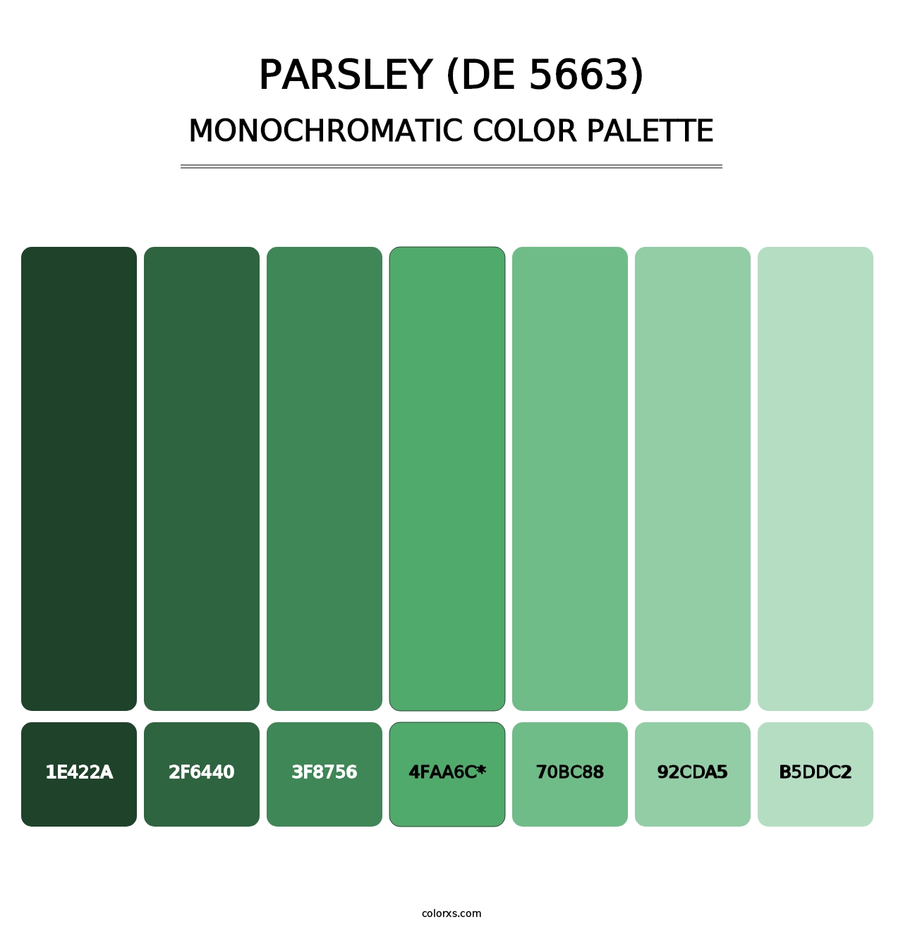 Parsley (DE 5663) - Monochromatic Color Palette