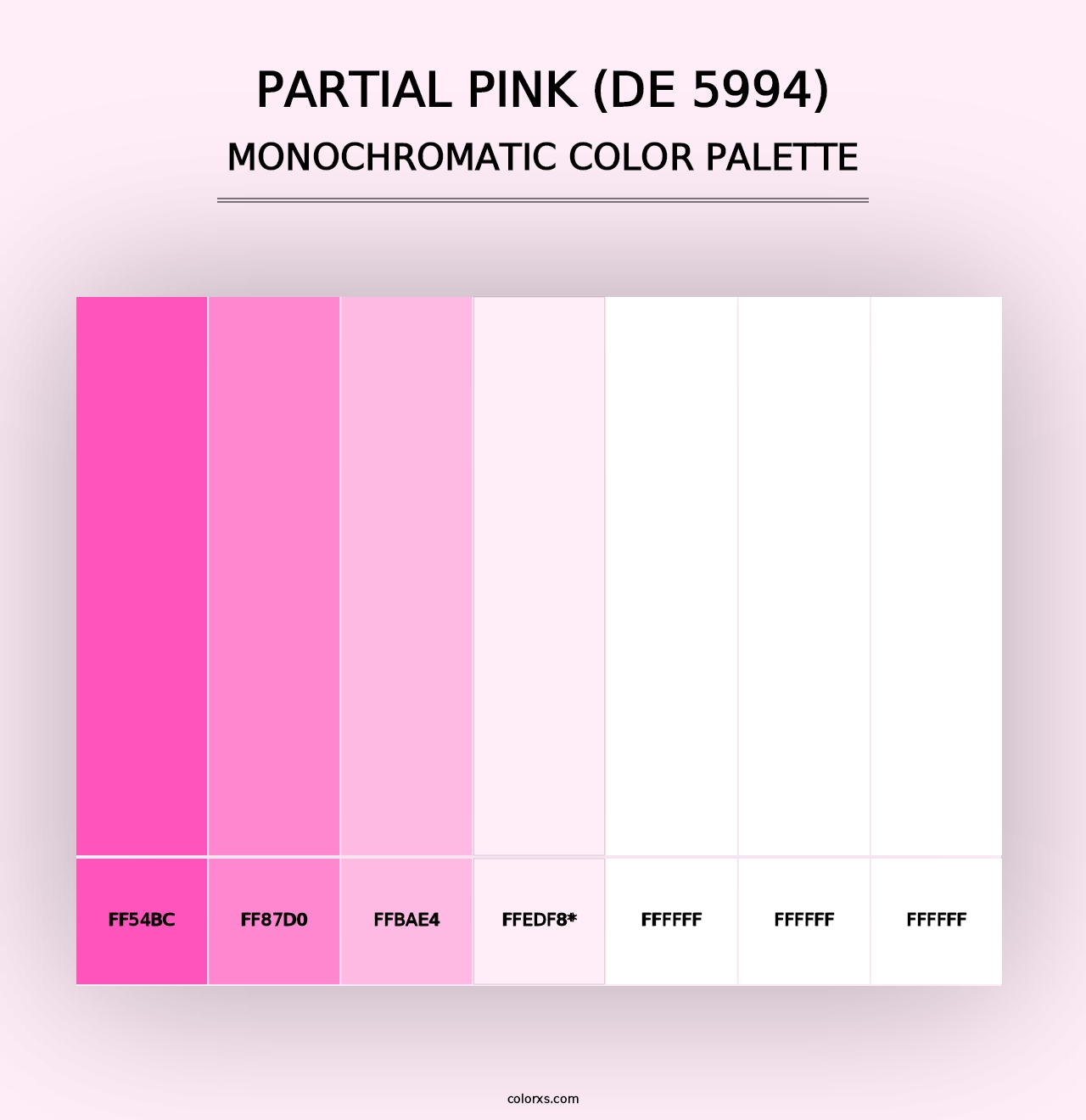 Partial Pink (DE 5994) - Monochromatic Color Palette