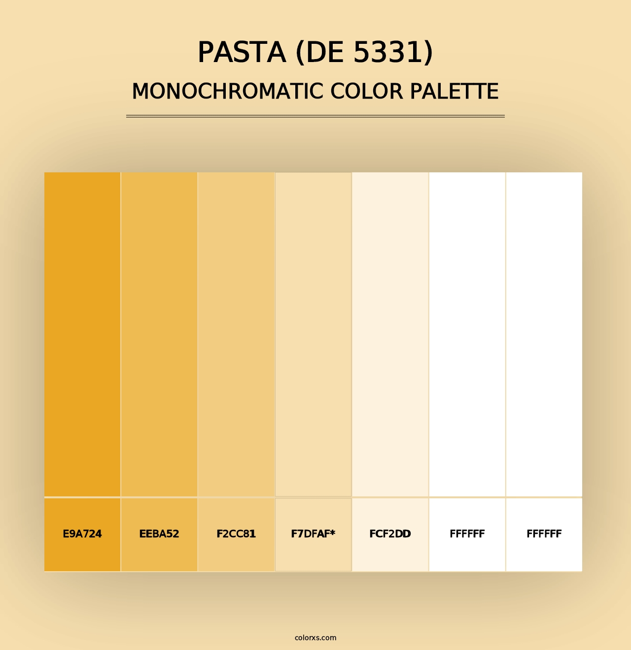 Pasta (DE 5331) - Monochromatic Color Palette