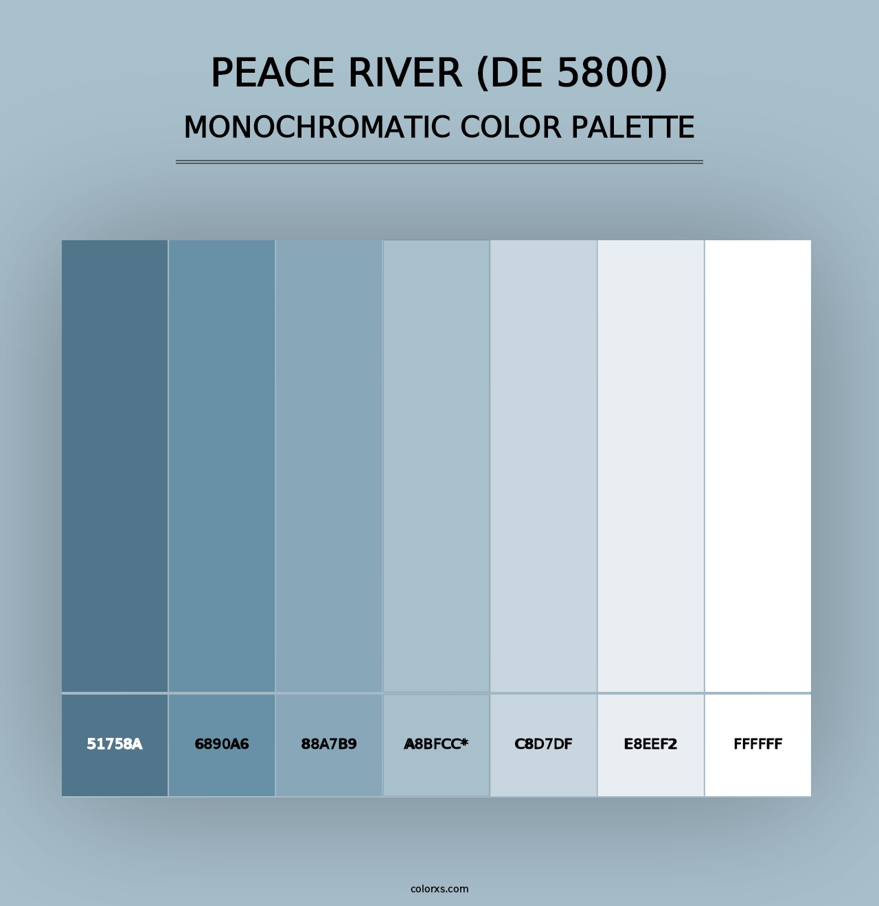 Peace River (DE 5800) - Monochromatic Color Palette