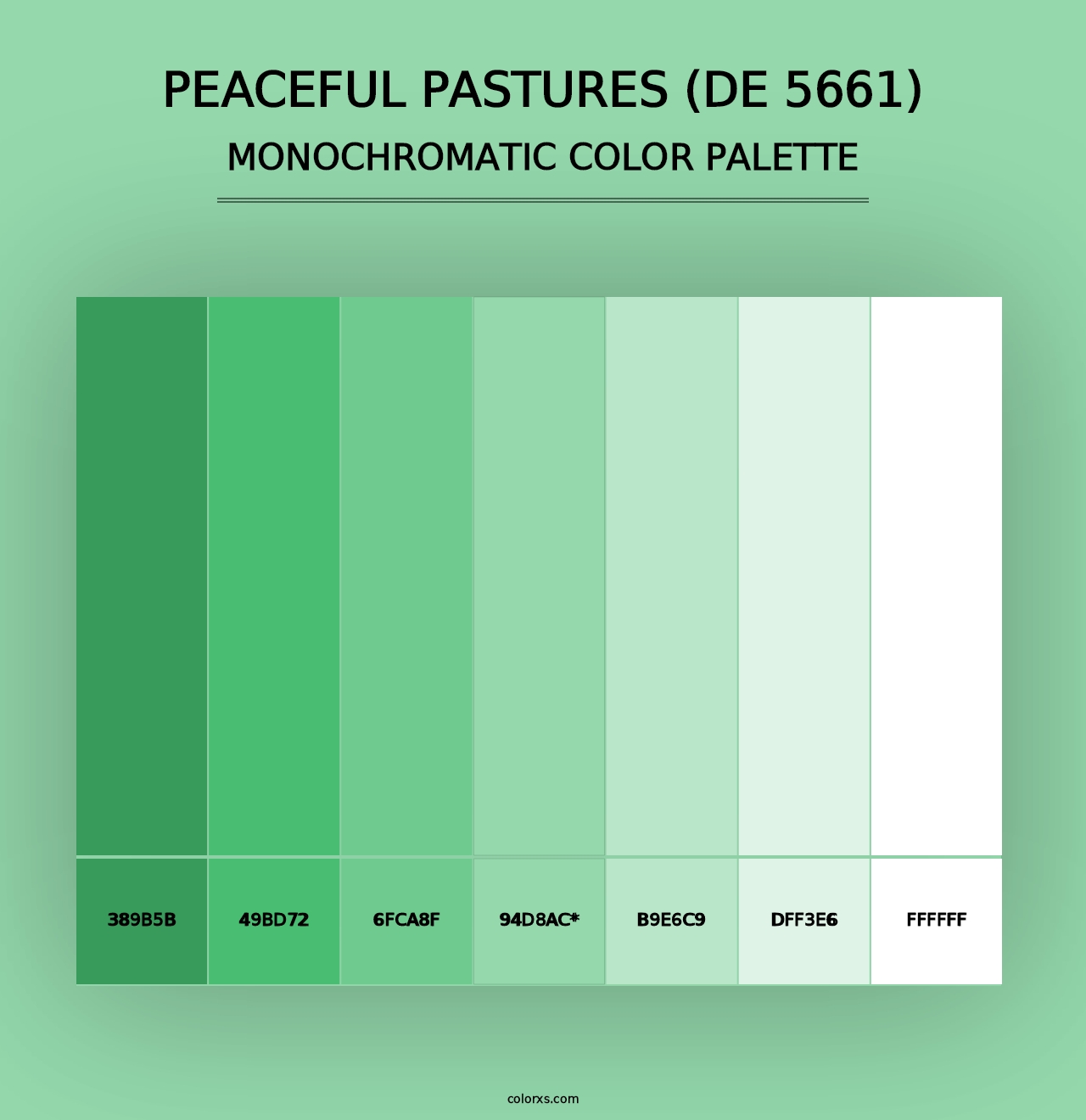 Peaceful Pastures (DE 5661) - Monochromatic Color Palette