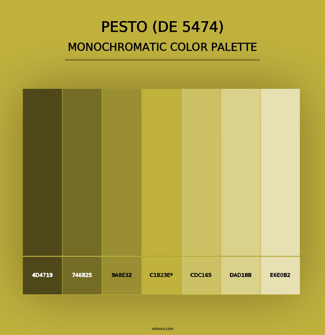 Pesto (DE 5474) - Monochromatic Color Palette