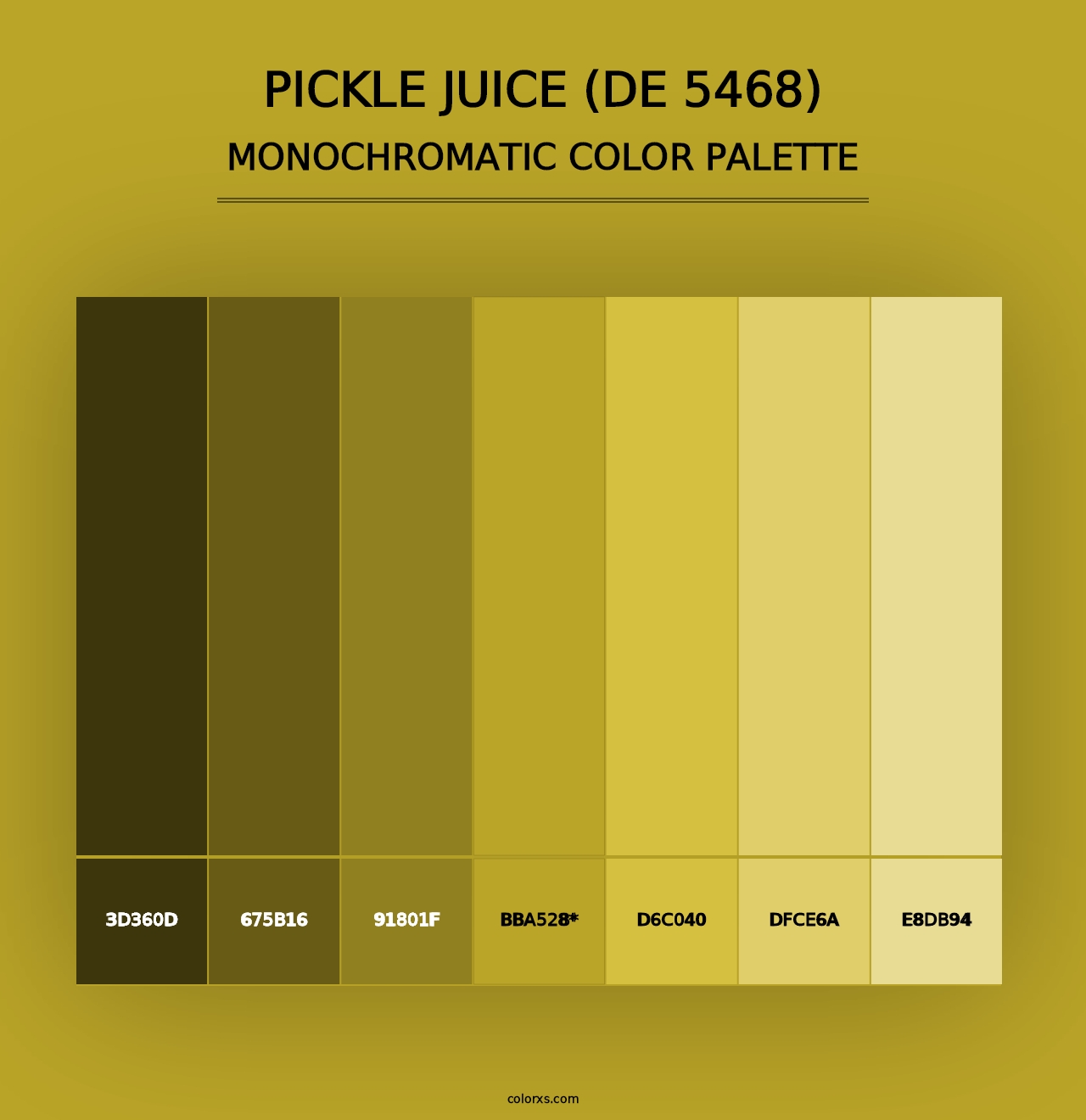 Pickle Juice (DE 5468) - Monochromatic Color Palette