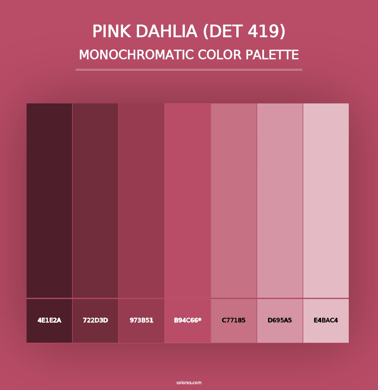 Pink Dahlia (DET 419) - Monochromatic Color Palette