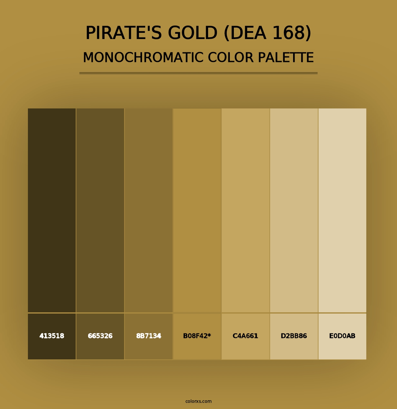 Pirate's Gold (DEA 168) - Monochromatic Color Palette