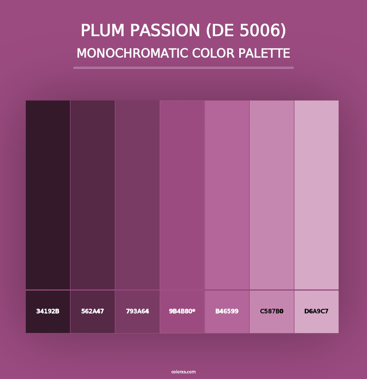 Plum Passion (DE 5006) - Monochromatic Color Palette