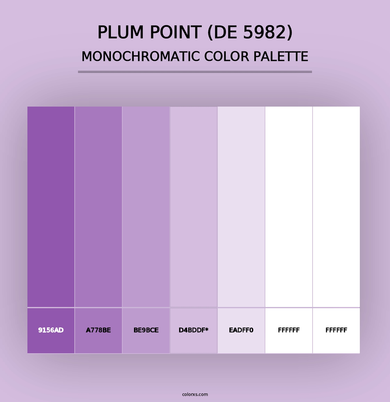 Plum Point (DE 5982) - Monochromatic Color Palette