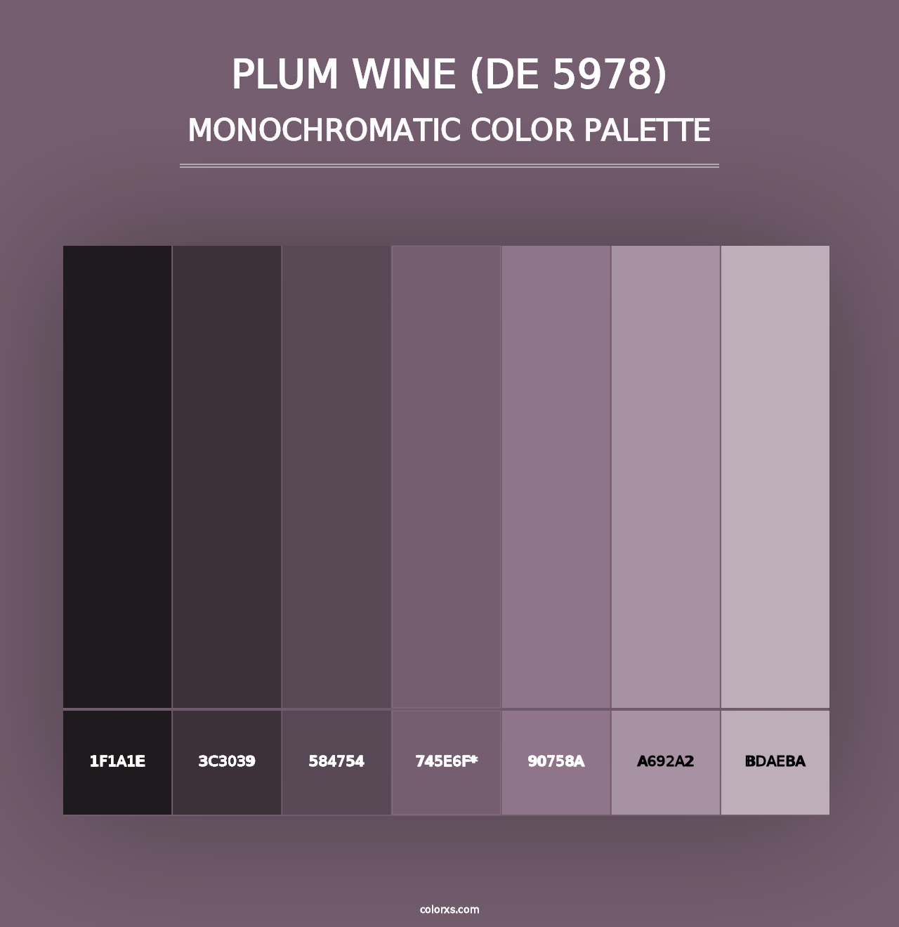 Plum Wine (DE 5978) - Monochromatic Color Palette