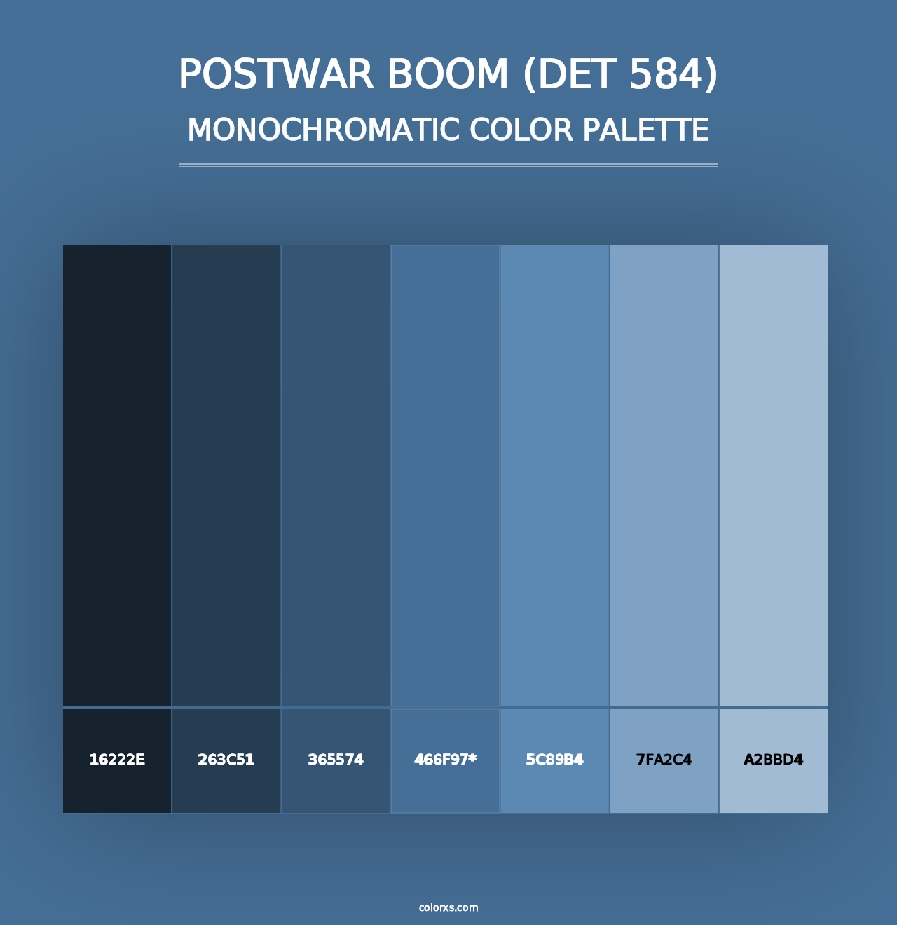 Postwar Boom (DET 584) - Monochromatic Color Palette