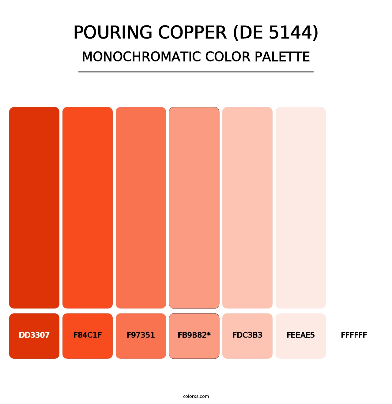 Pouring Copper (DE 5144) - Monochromatic Color Palette