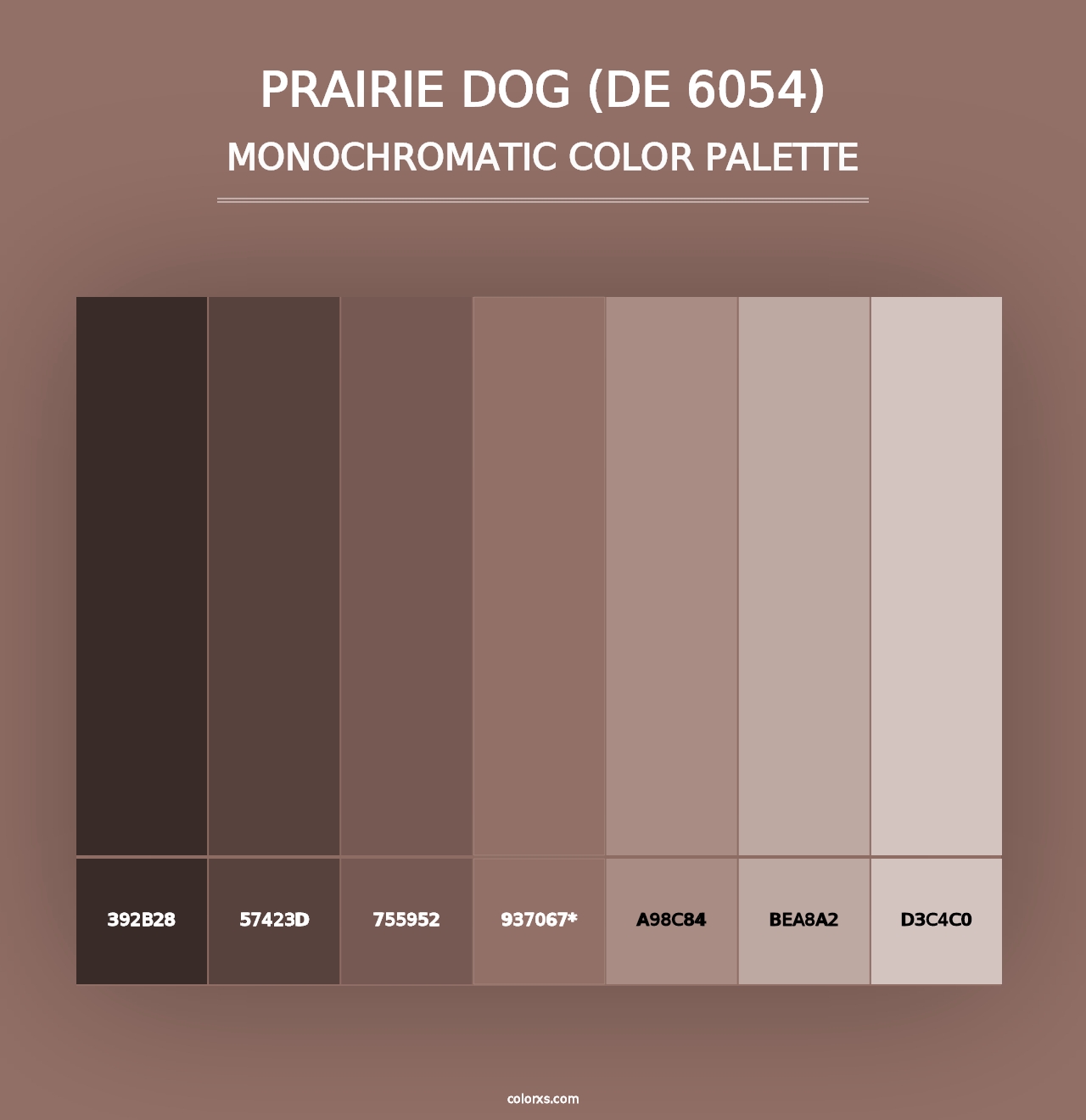 Prairie Dog (DE 6054) - Monochromatic Color Palette