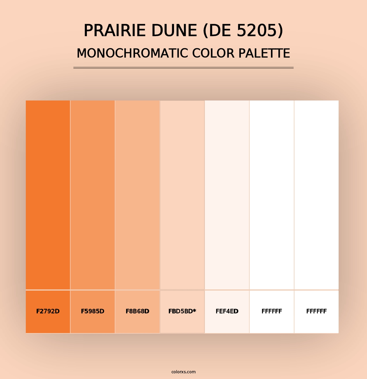 Prairie Dune (DE 5205) - Monochromatic Color Palette