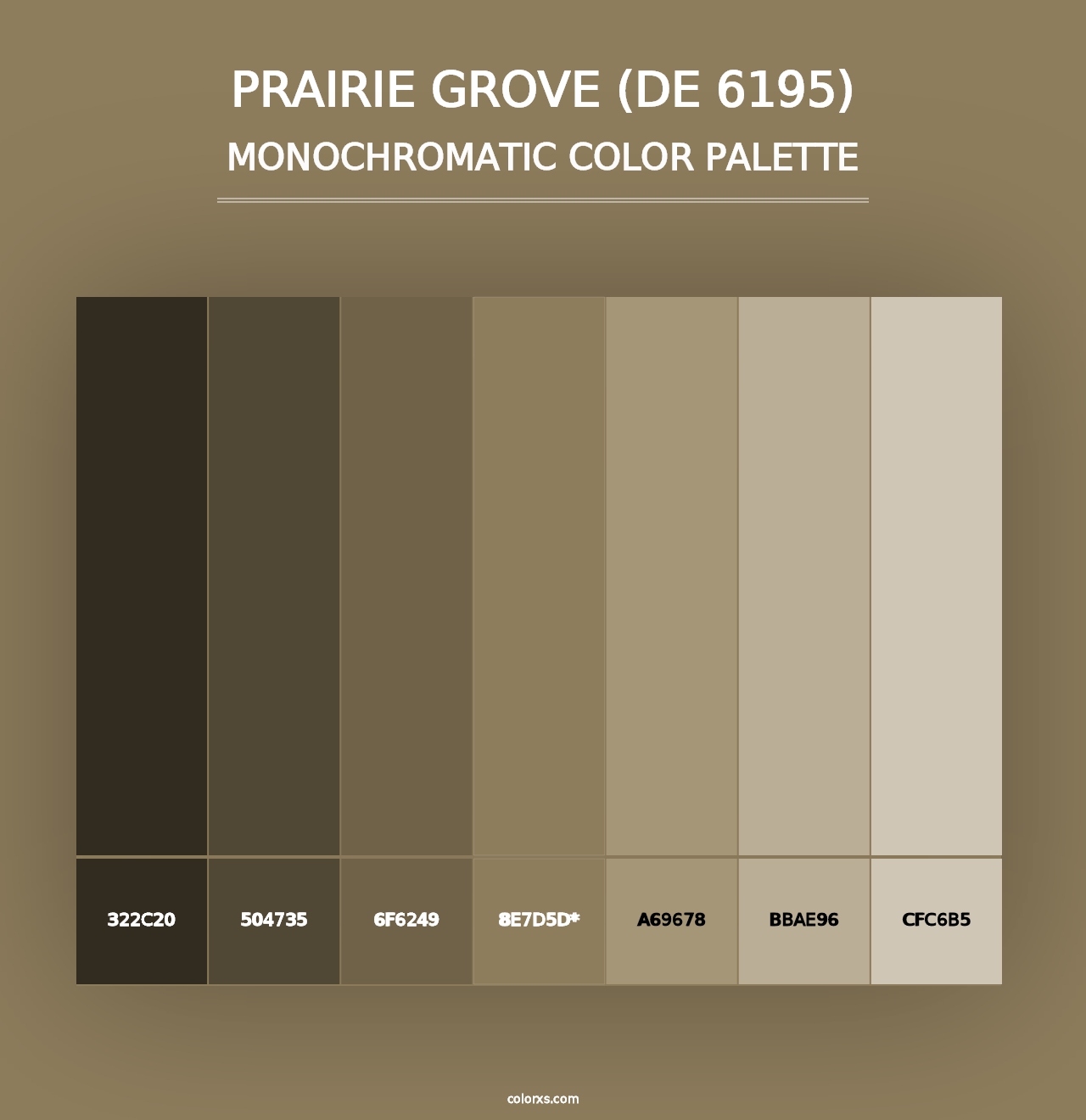 Prairie Grove (DE 6195) - Monochromatic Color Palette