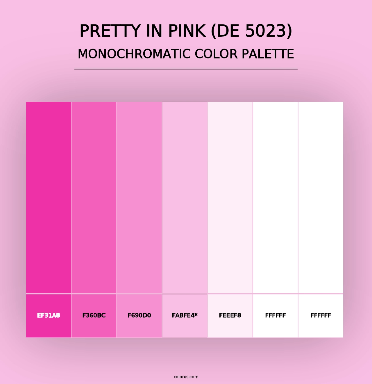 Pretty in Pink (DE 5023) - Monochromatic Color Palette