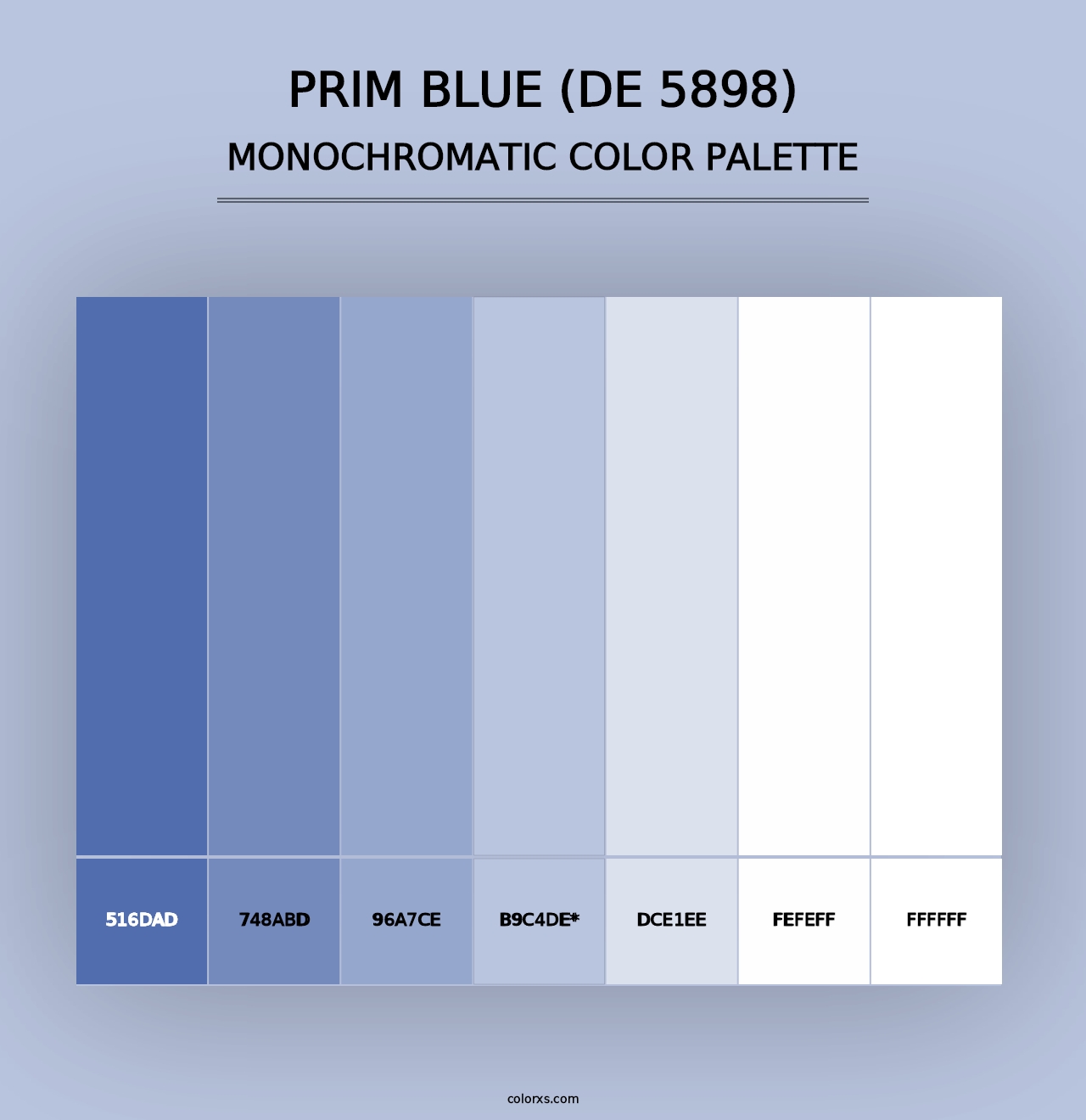 Prim Blue (DE 5898) - Monochromatic Color Palette