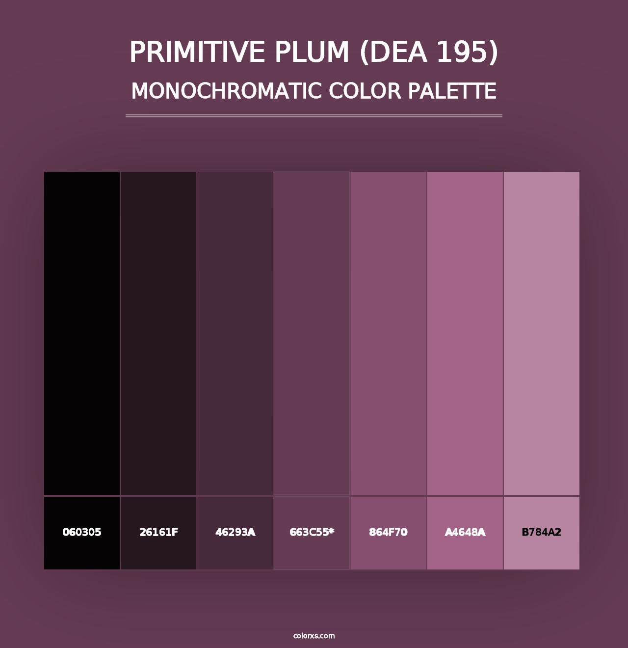 Primitive Plum (DEA 195) - Monochromatic Color Palette