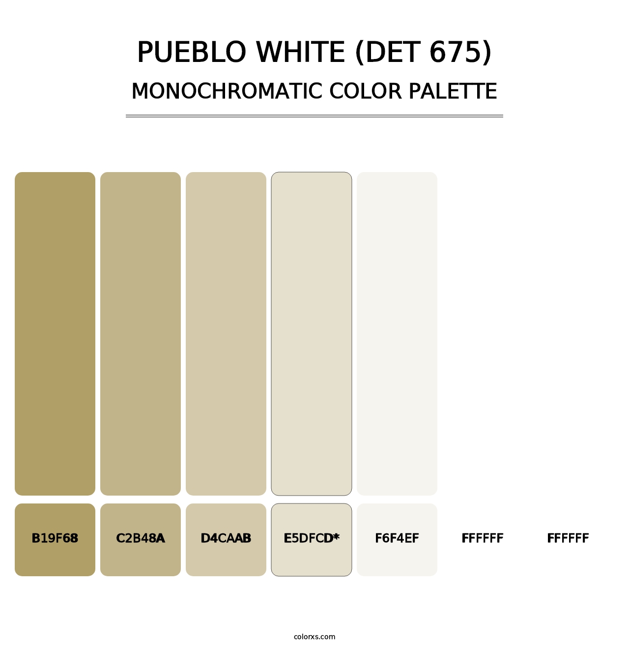 Pueblo White (DET 675) - Monochromatic Color Palette