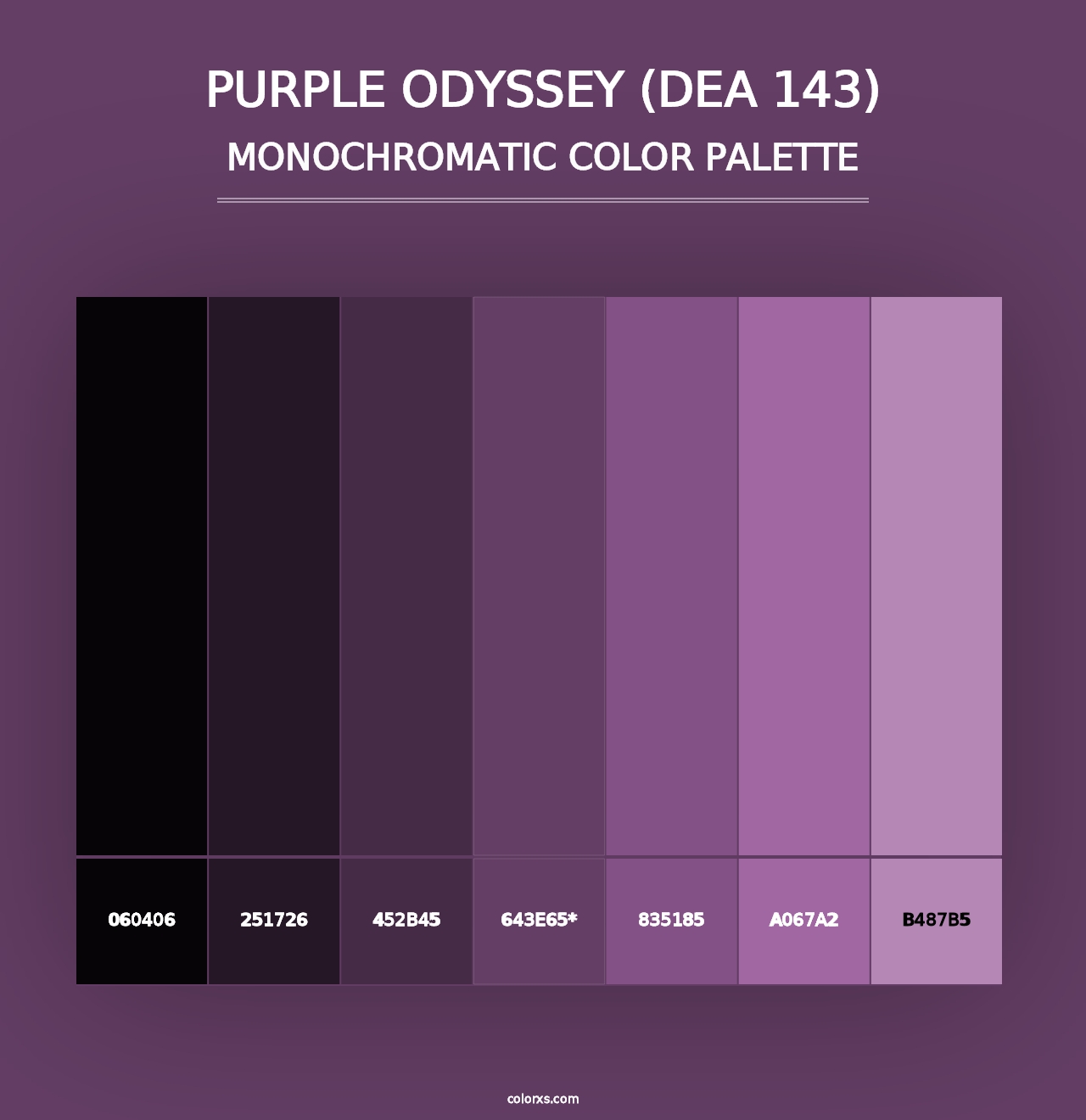 Purple Odyssey (DEA 143) - Monochromatic Color Palette