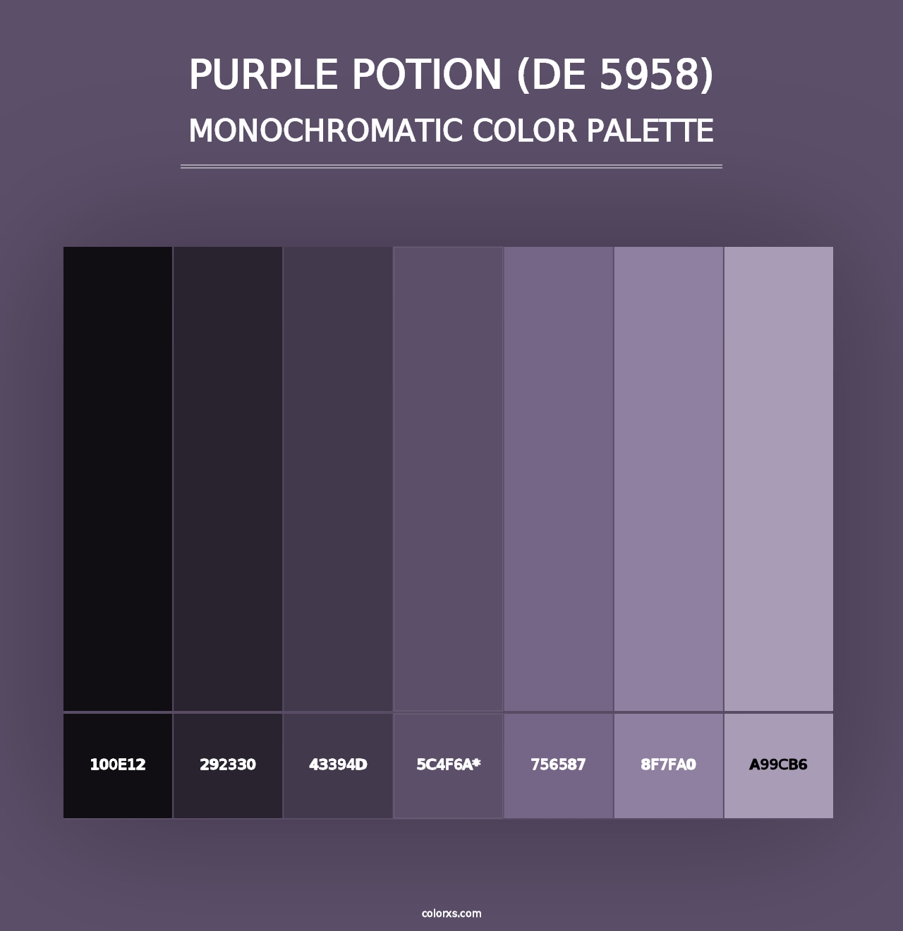 Purple Potion (DE 5958) - Monochromatic Color Palette