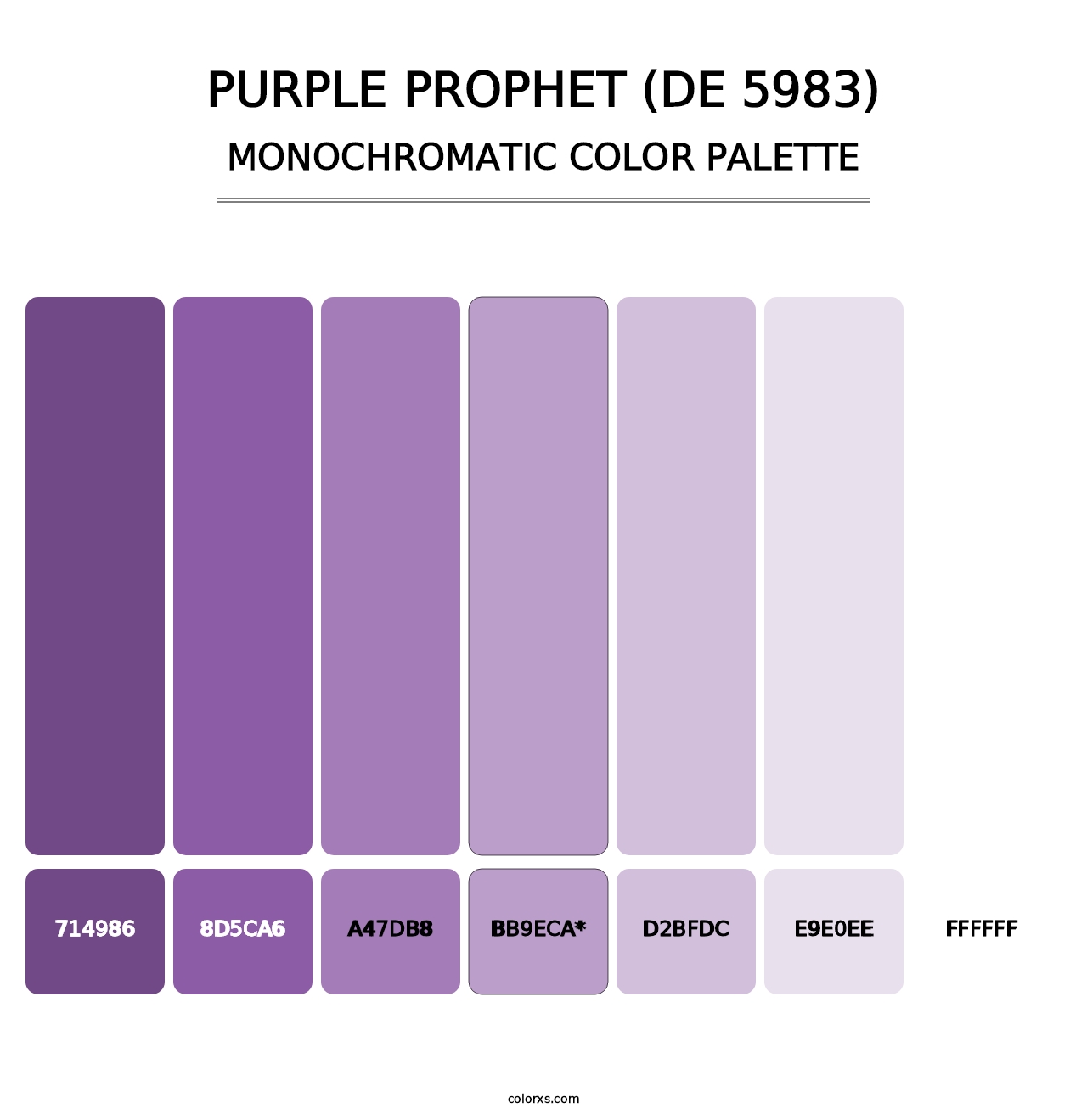 Purple Prophet (DE 5983) - Monochromatic Color Palette