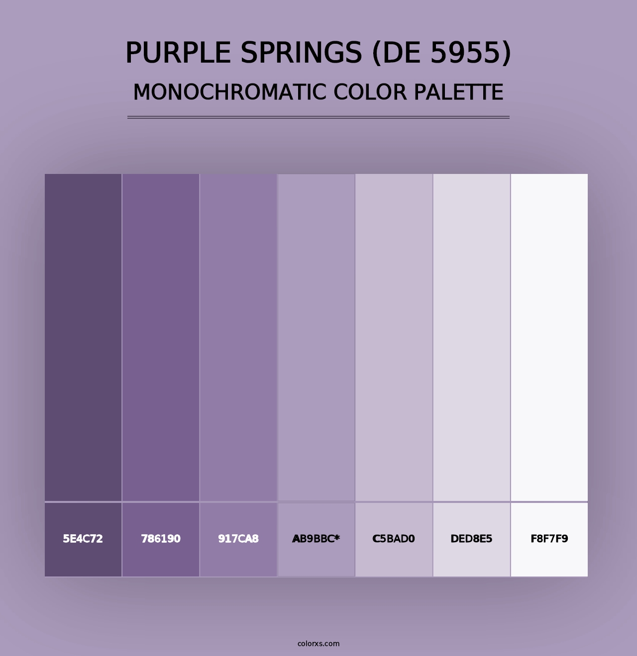 Purple Springs (DE 5955) - Monochromatic Color Palette