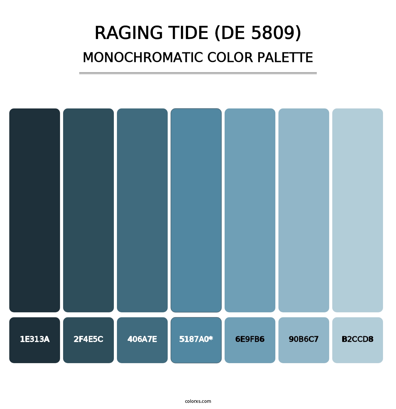 Raging Tide (DE 5809) - Monochromatic Color Palette