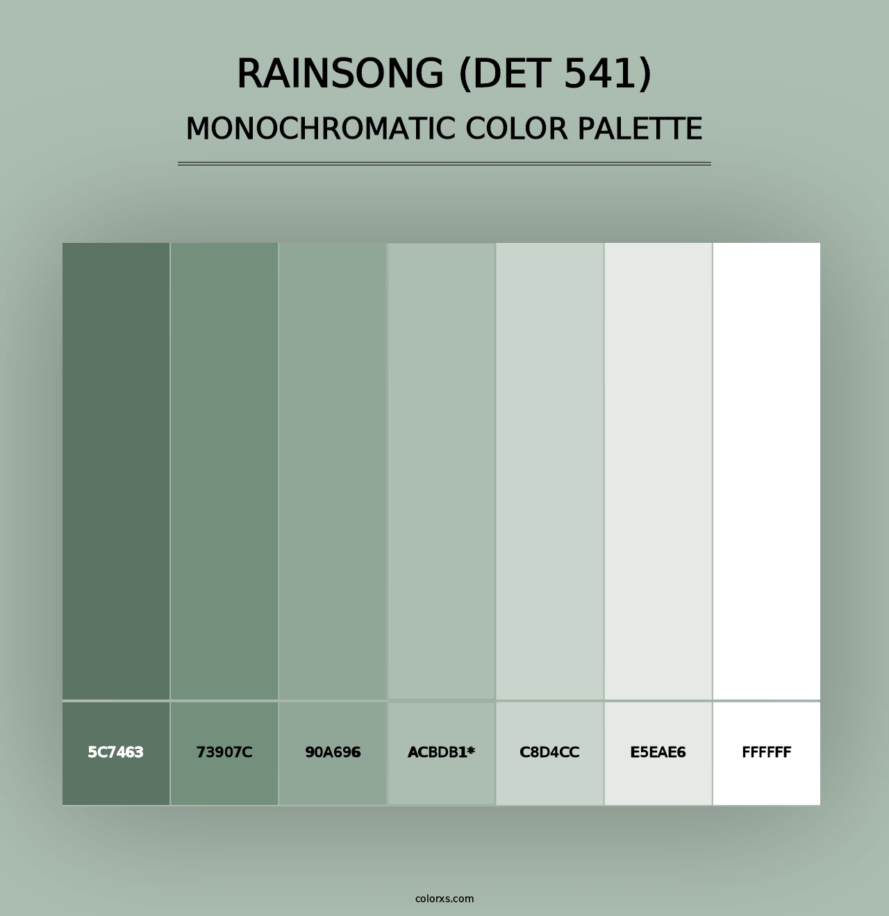 Rainsong (DET 541) - Monochromatic Color Palette