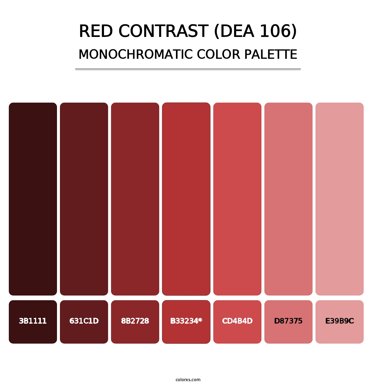 Red Contrast (DEA 106) - Monochromatic Color Palette