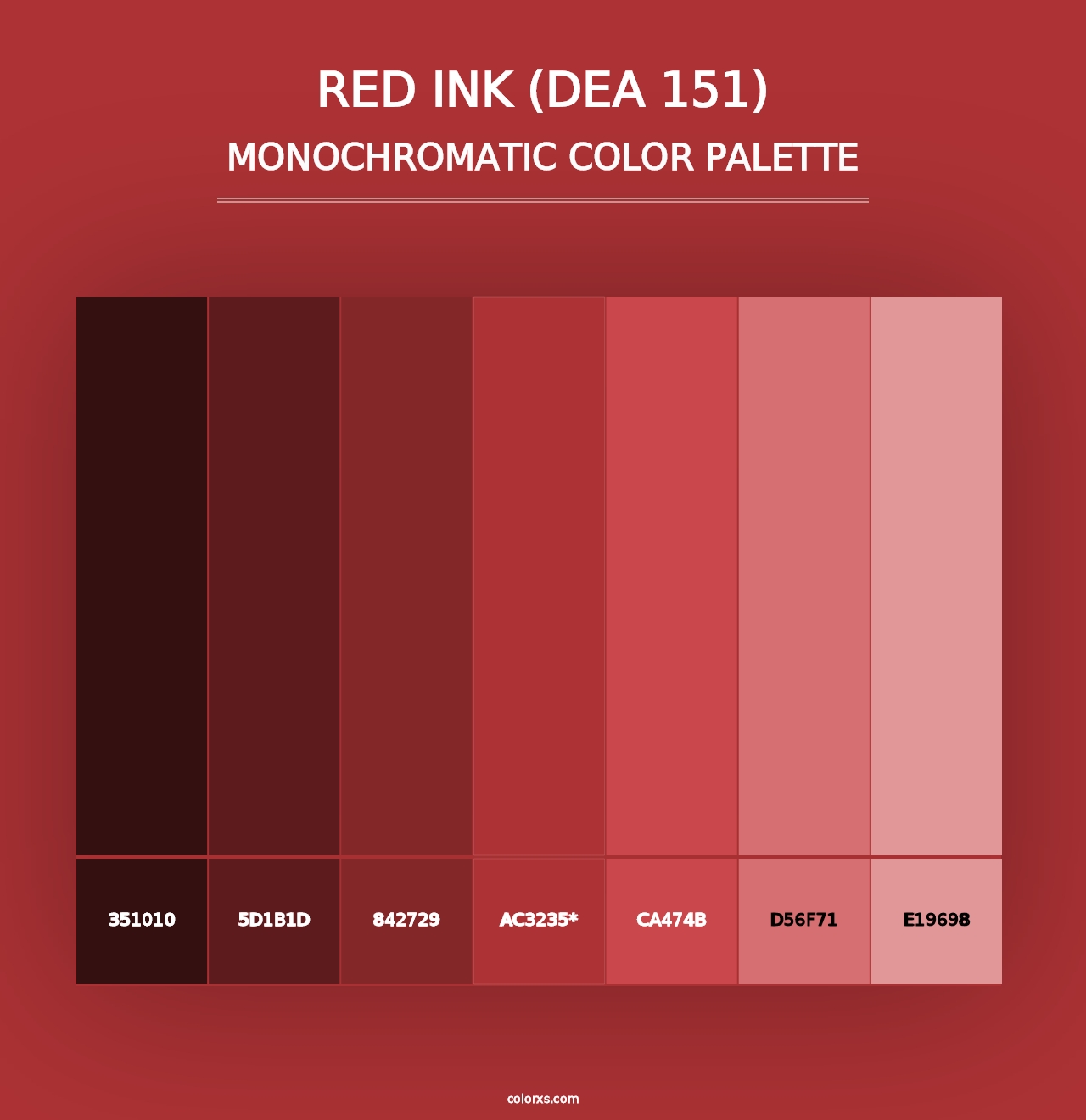 Red Ink (DEA 151) - Monochromatic Color Palette