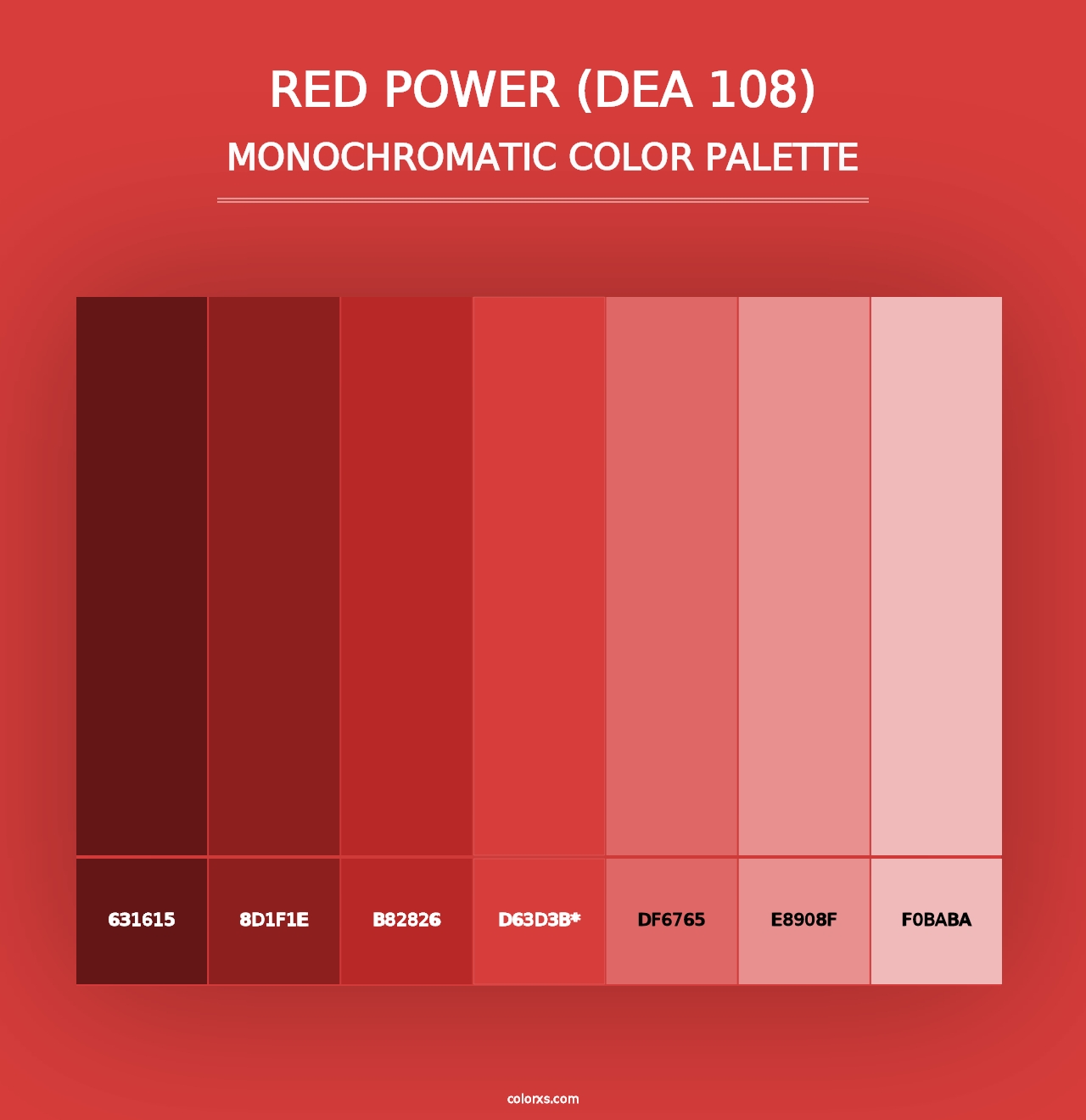 Red Power (DEA 108) - Monochromatic Color Palette