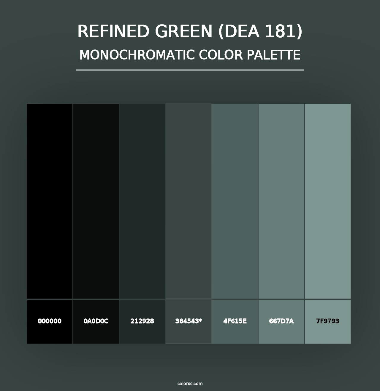 Refined Green (DEA 181) - Monochromatic Color Palette