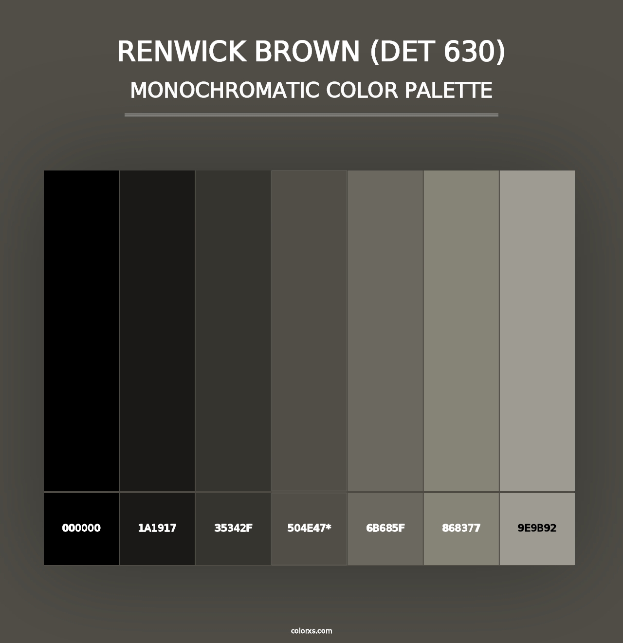 Renwick Brown (DET 630) - Monochromatic Color Palette