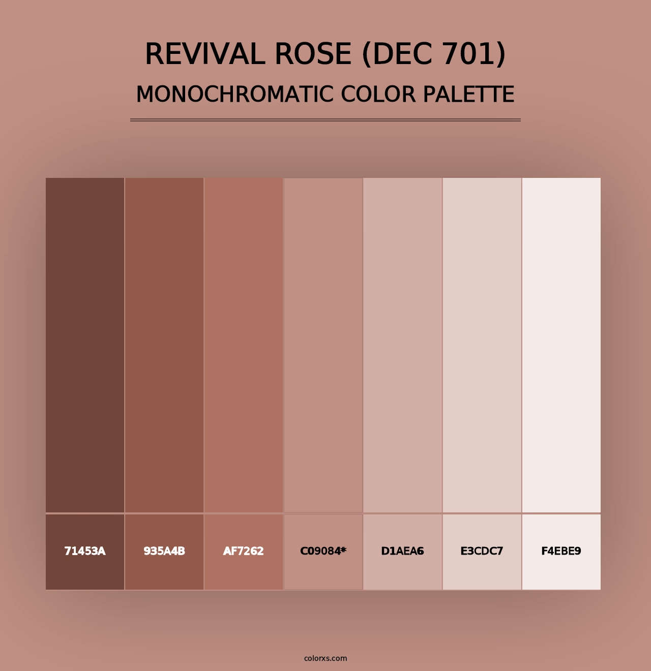 Revival Rose (DEC 701) - Monochromatic Color Palette