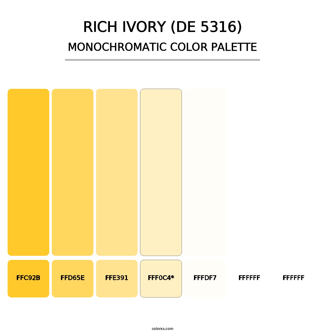 Rich Ivory (DE 5316) - Monochromatic Color Palette