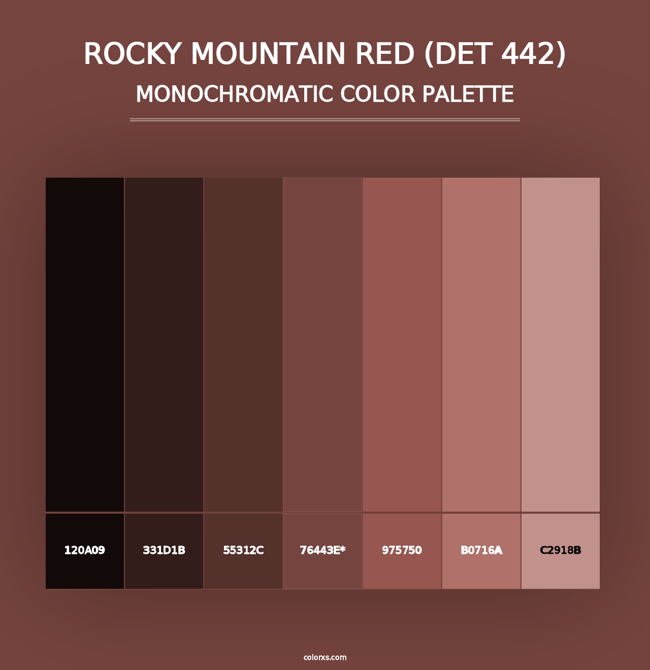 Rocky Mountain Red (DET 442) - Monochromatic Color Palette