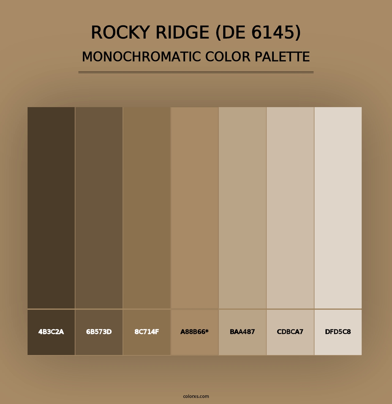 Rocky Ridge (DE 6145) - Monochromatic Color Palette