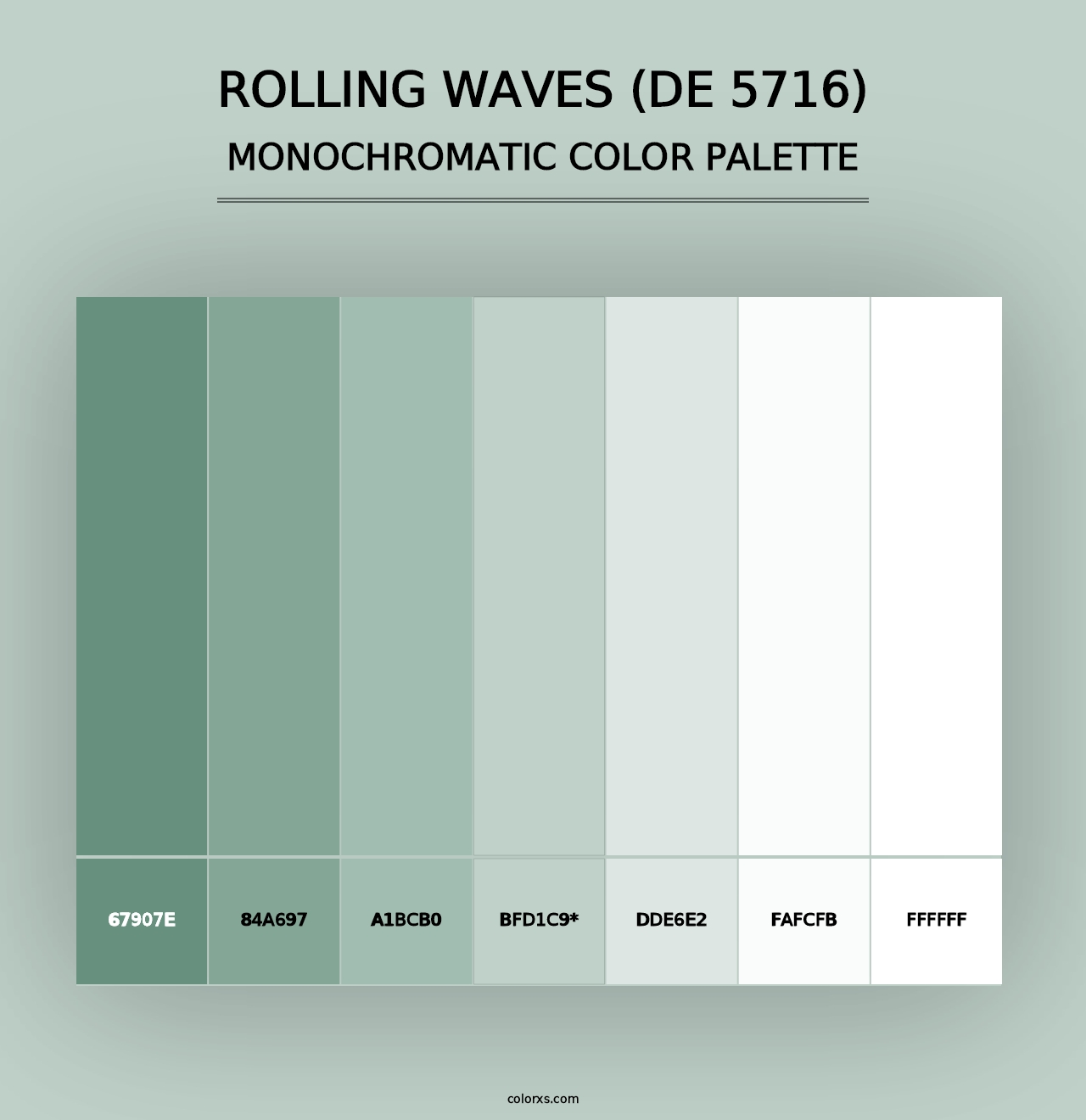 Rolling Waves (DE 5716) - Monochromatic Color Palette