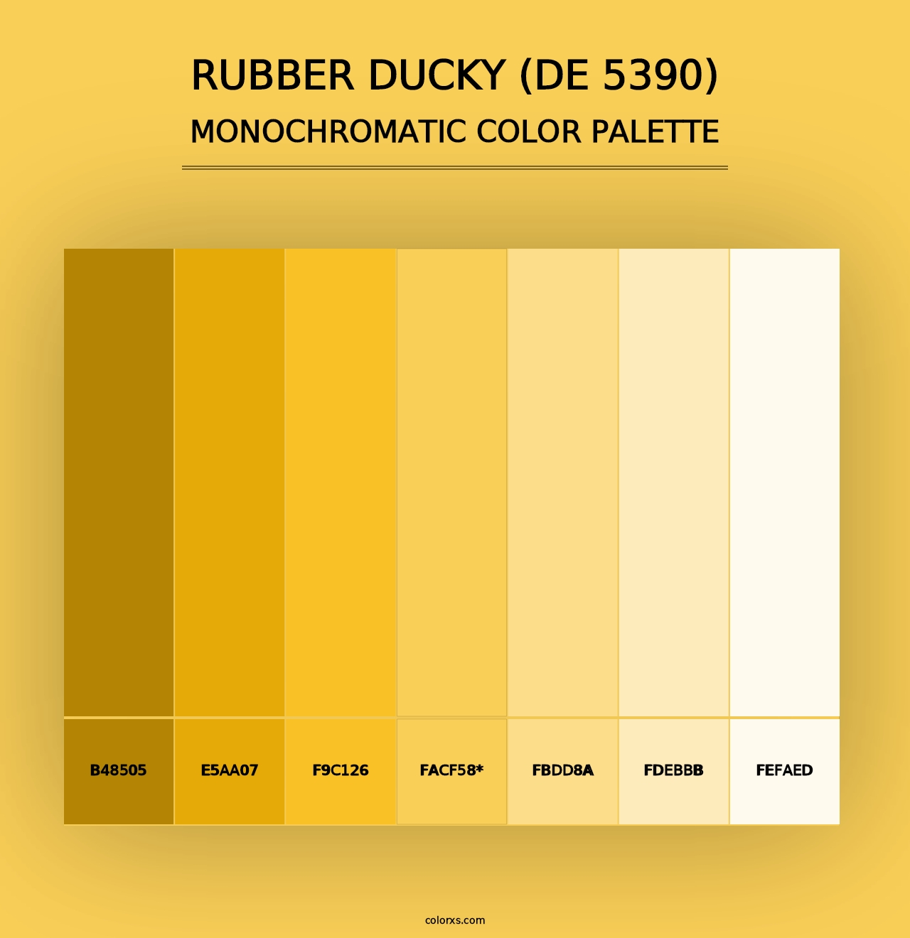 Rubber Ducky (DE 5390) - Monochromatic Color Palette