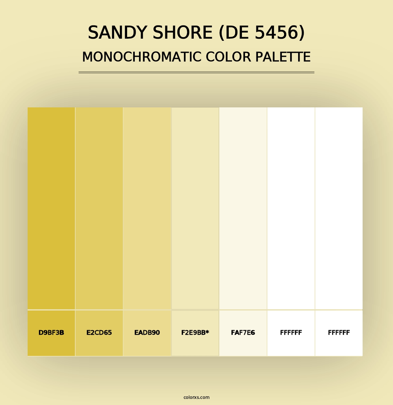 Sandy Shore (DE 5456) - Monochromatic Color Palette