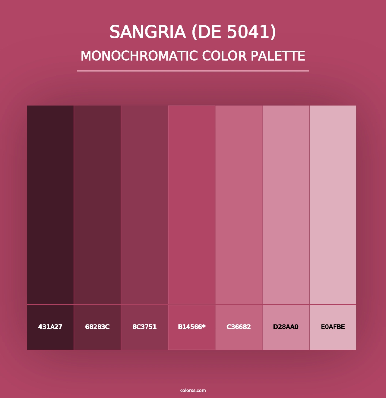 Sangria (DE 5041) - Monochromatic Color Palette