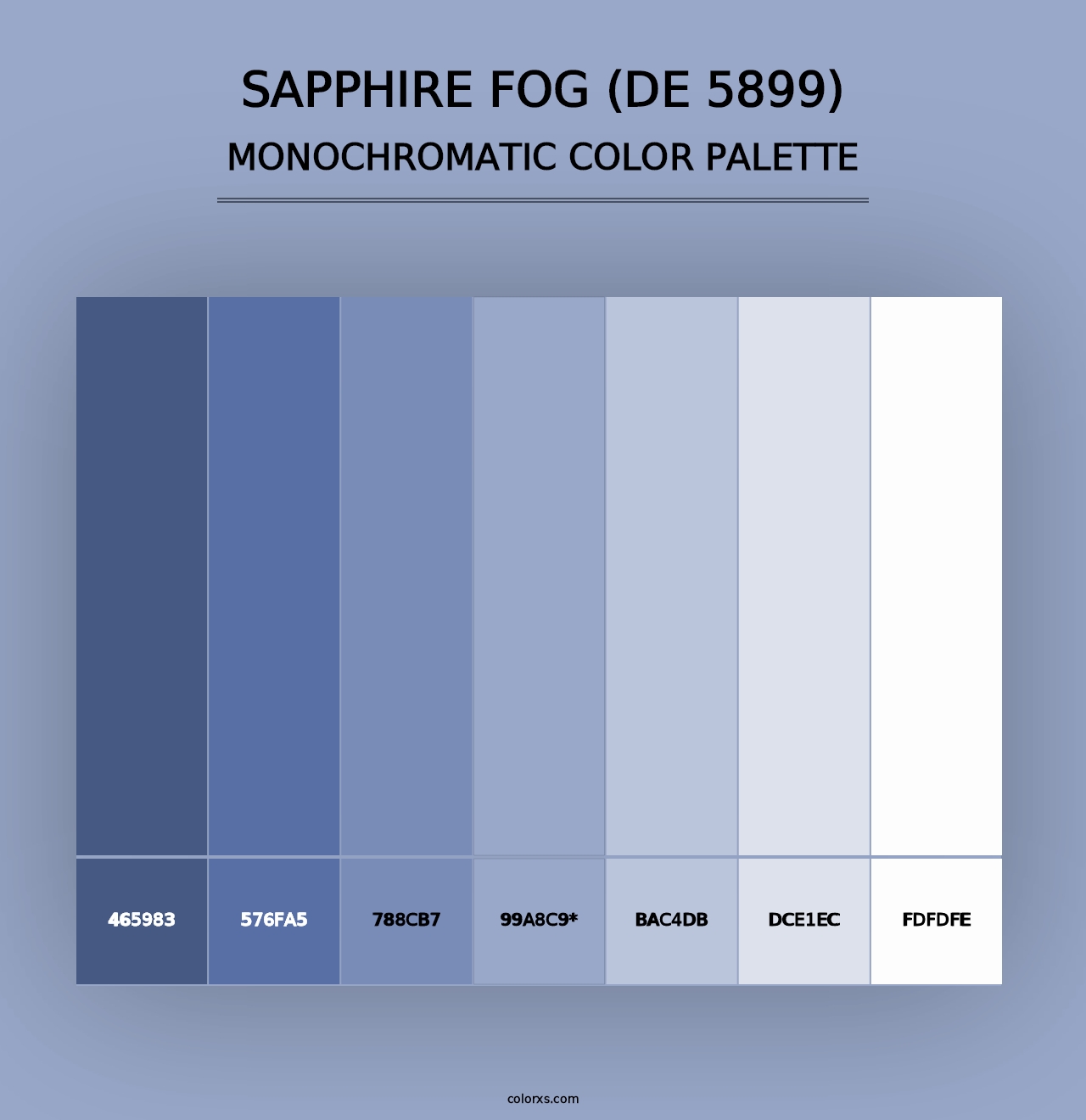 Sapphire Fog (DE 5899) - Monochromatic Color Palette