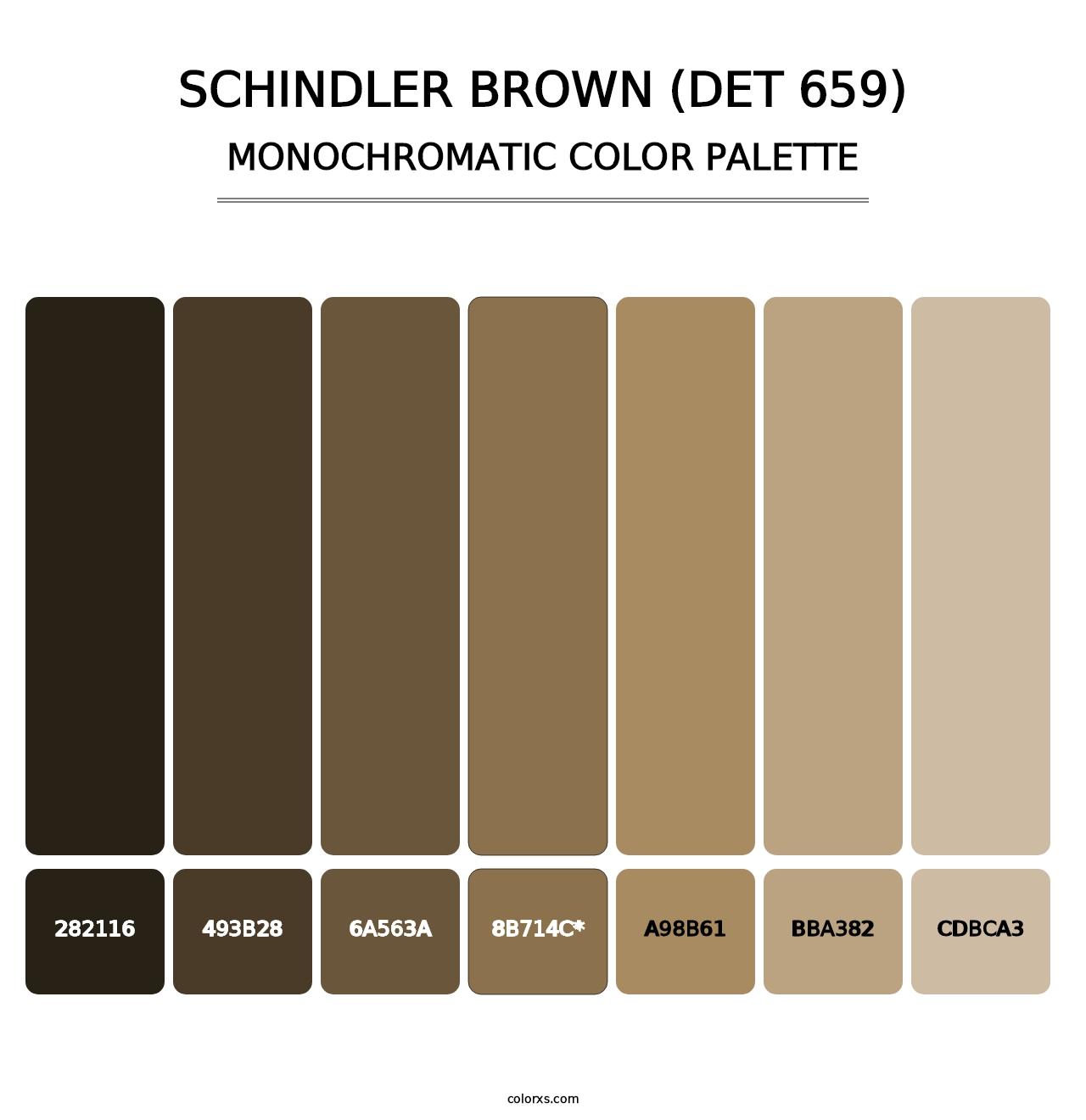 Schindler Brown (DET 659) - Monochromatic Color Palette