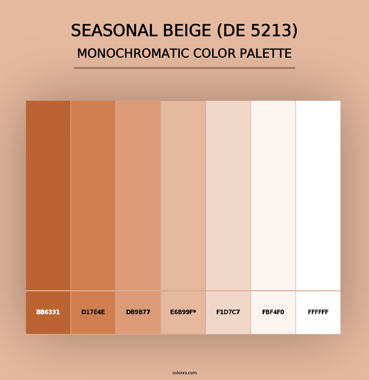 Seasonal Beige (DE 5213) - Monochromatic Color Palette