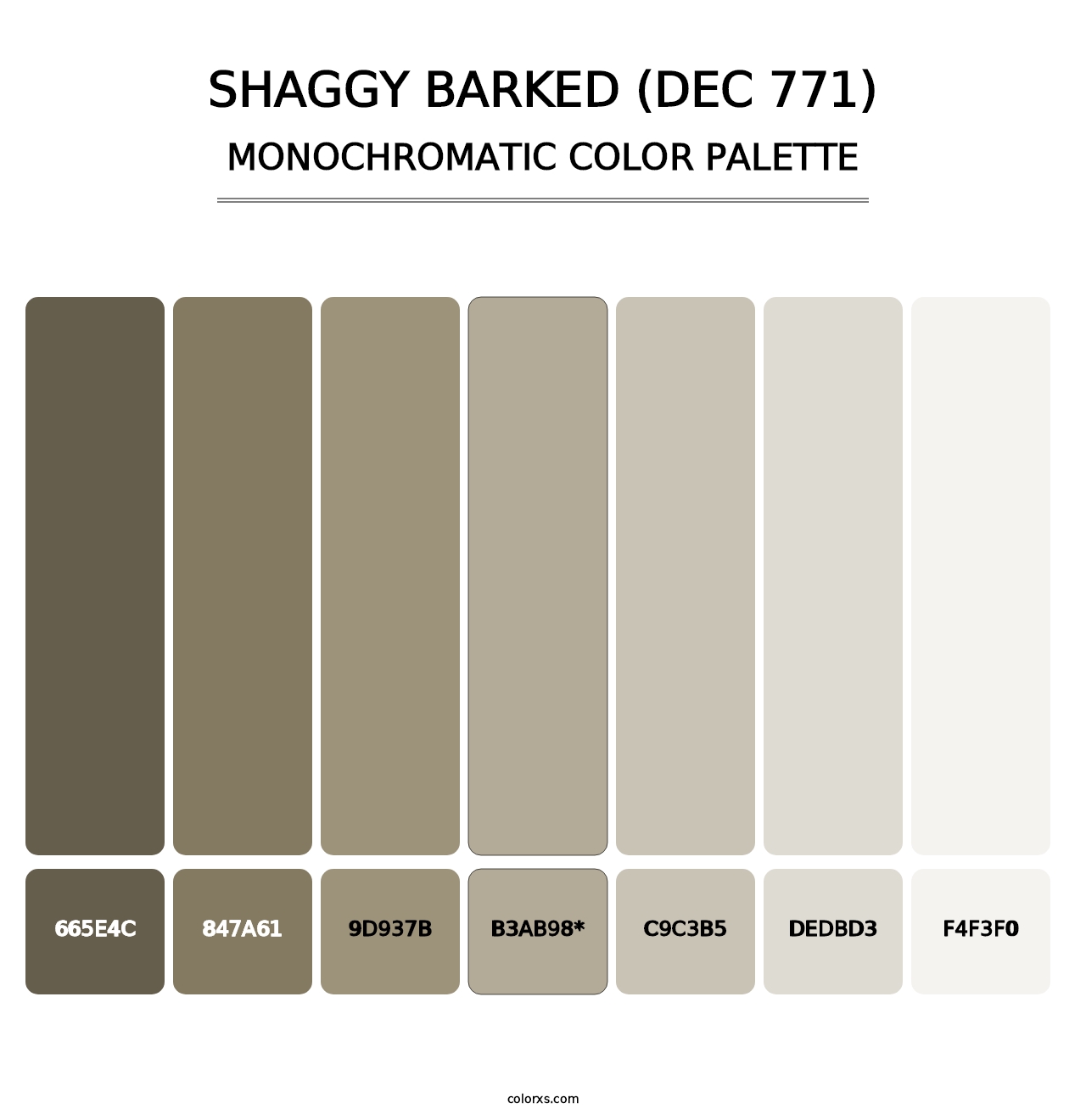 Shaggy Barked (DEC 771) - Monochromatic Color Palette