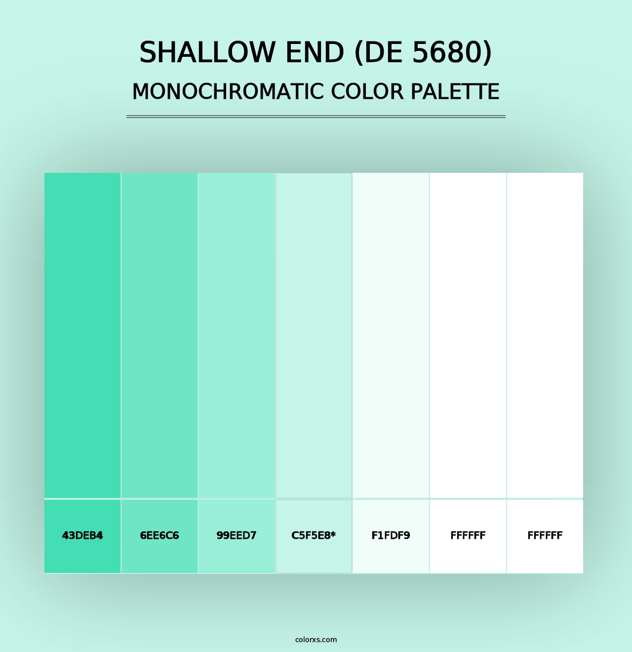 Shallow End (DE 5680) - Monochromatic Color Palette