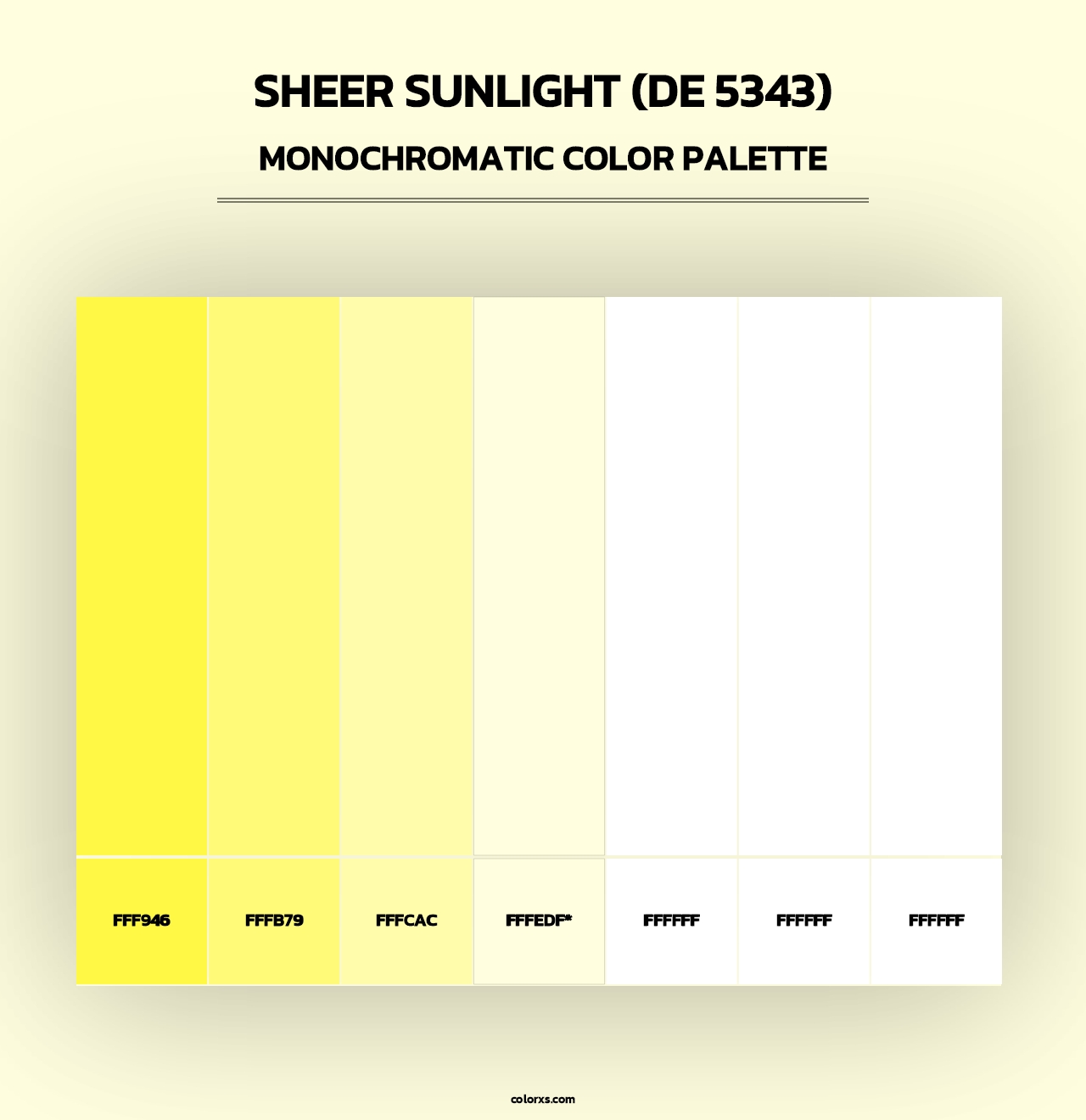 Sheer Sunlight (DE 5343) - Monochromatic Color Palette