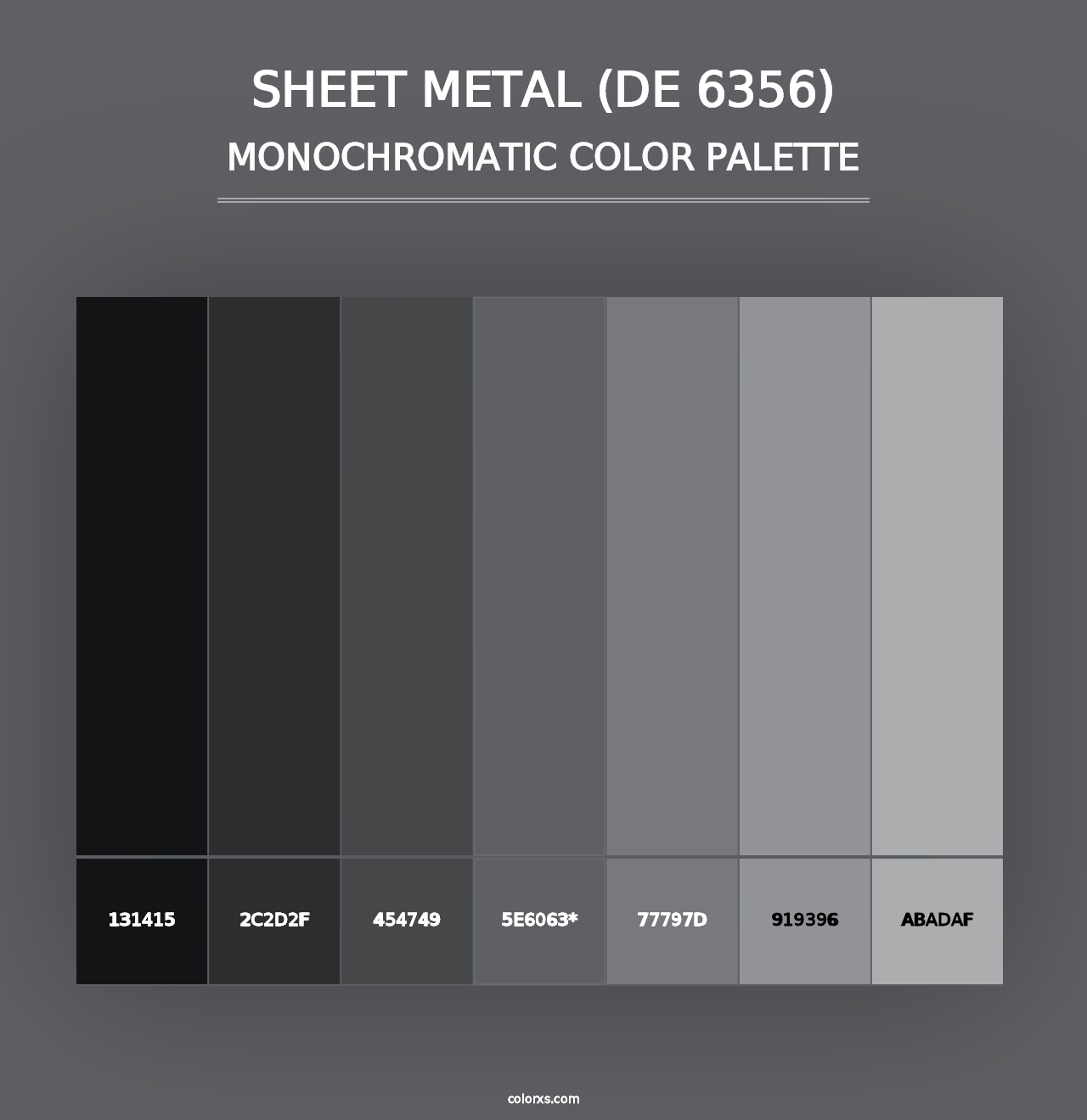 Sheet Metal (DE 6356) - Monochromatic Color Palette