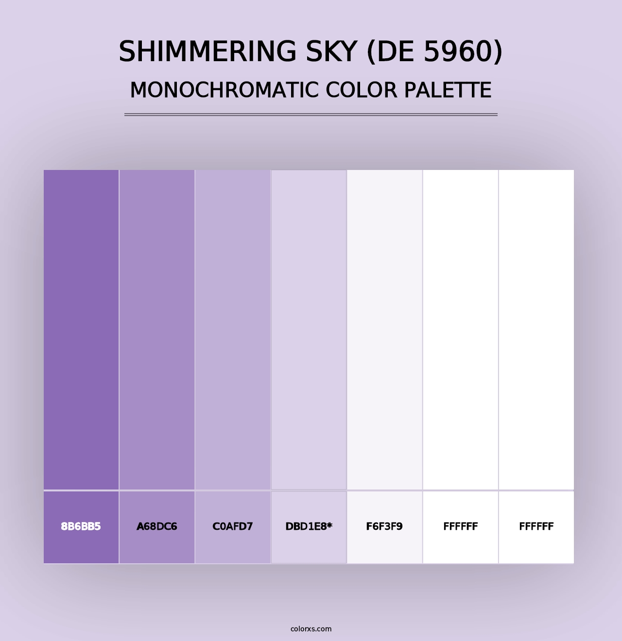 Shimmering Sky (DE 5960) - Monochromatic Color Palette